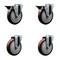 Service Caster 5'' Maroon Poly Wheel Swivel Bolt Hole Caster Set with 2 Posi Lock Brakes, 4PK SCC-BH20S514-PPUB-MRN-PLB-2-S-2 - alternate 1